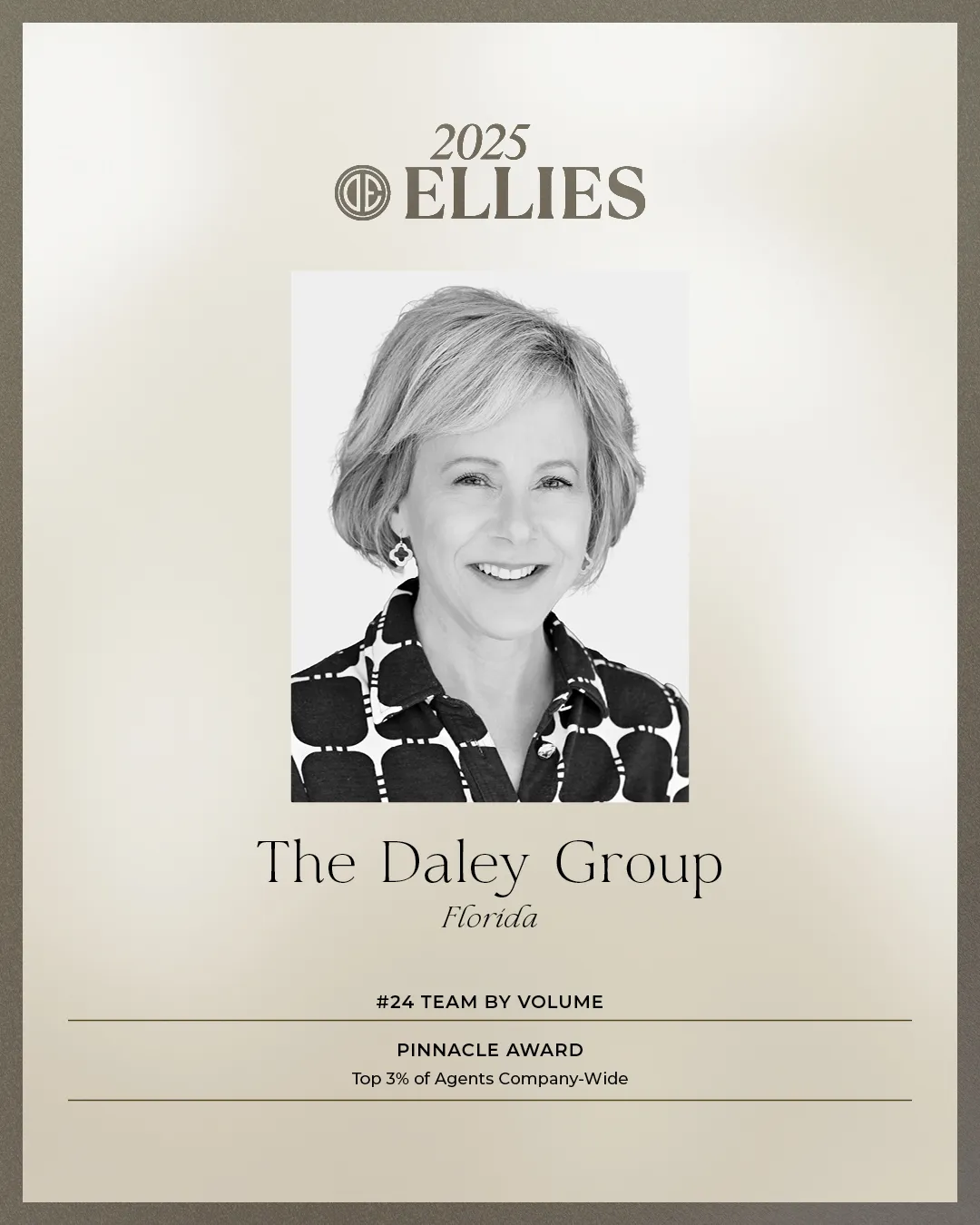 The Daley Group named to the 2025 Douglas Elliman Ellies, Pinnacle Award, top 3% of agents company-wide