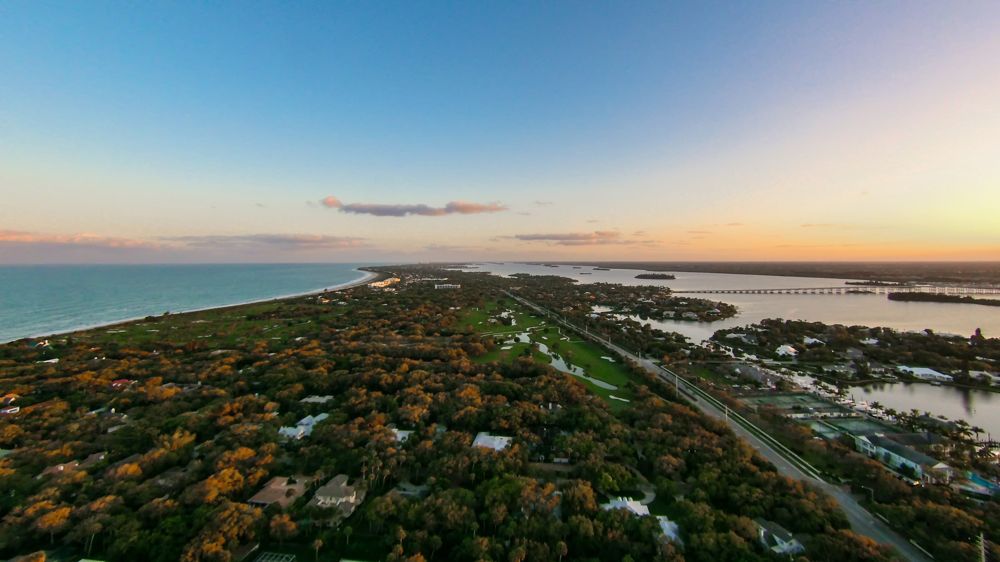 Vero Beach's barrier island — quieter and less developed than Naples' Gulf shore.