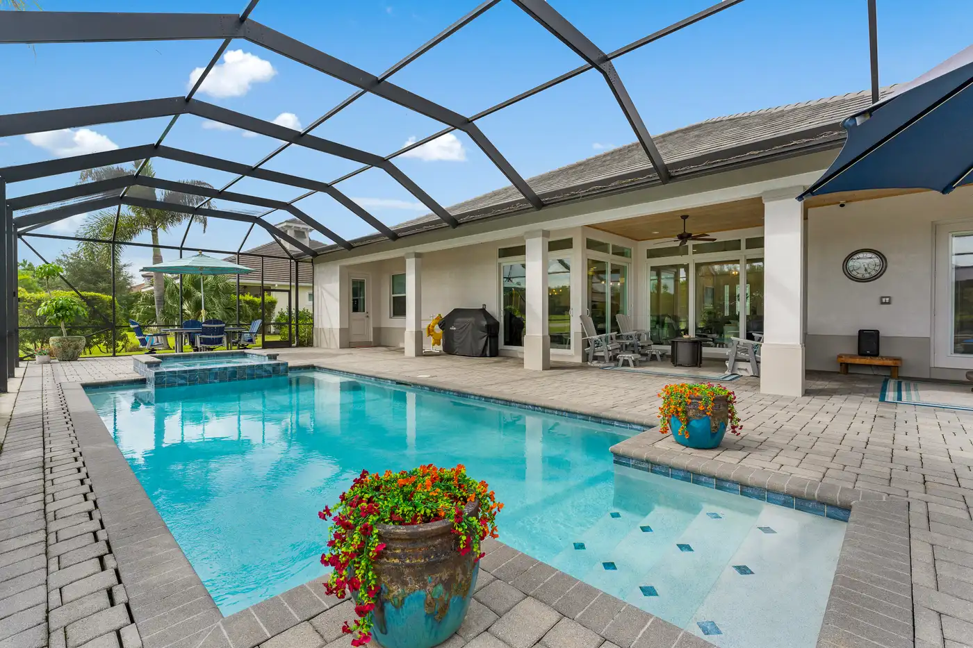2340 Pine Valley Road: the lanai, pool and spa