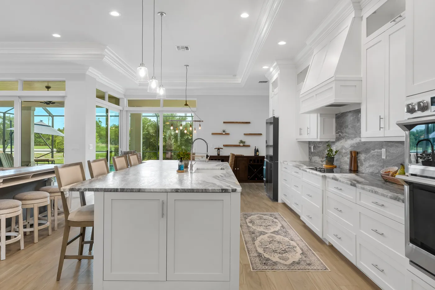 2340 Pine Valley Road: the island and the breakfast area