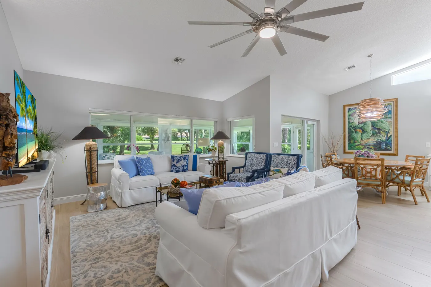 5795 Magnolia Lane: the living room, open plan and full height